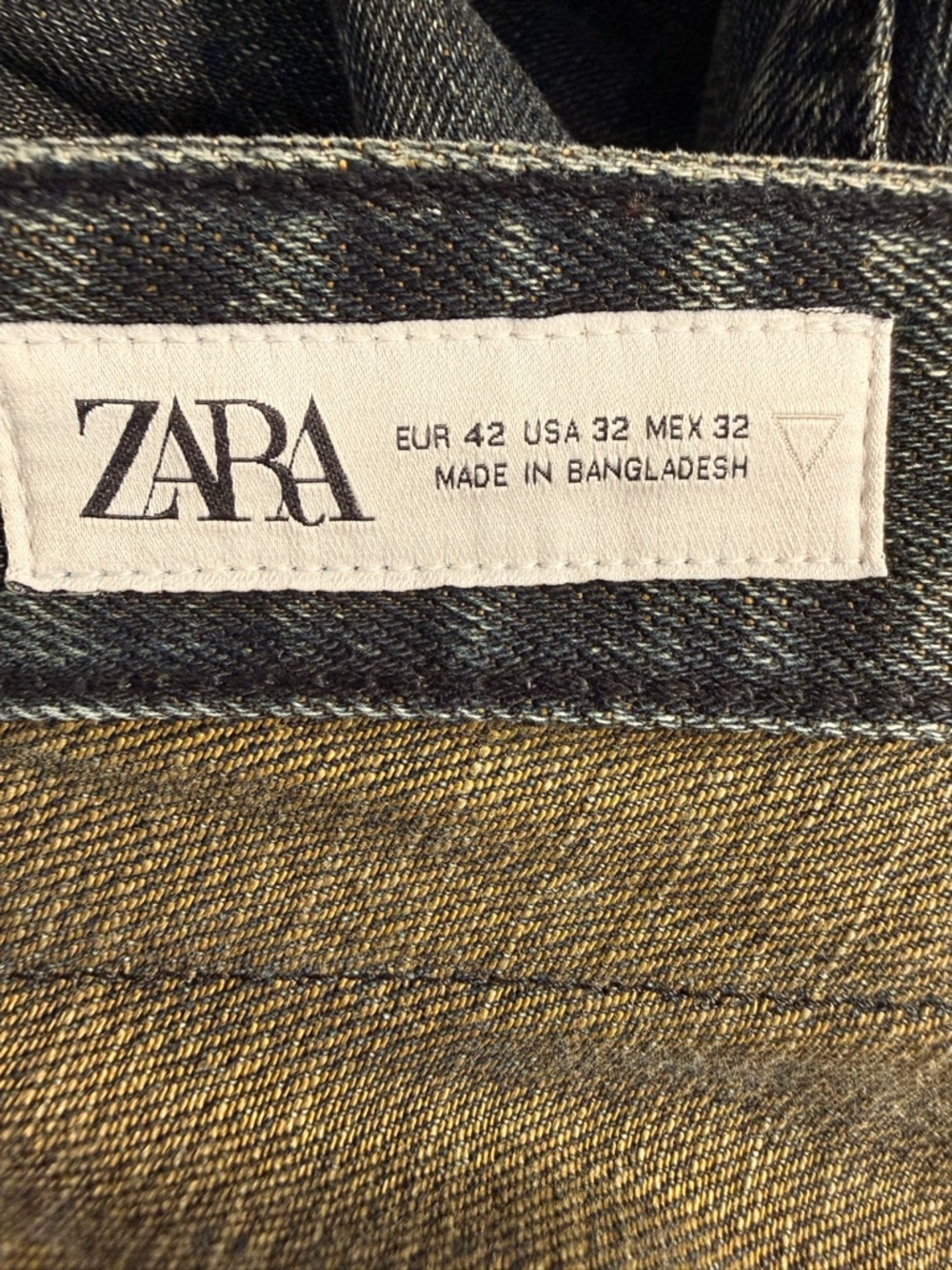 Zara Men’s Black Wash Straight Leg Jeans Size 32 Distressed Denim Classic Fit - Picture 5 of 5